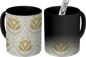 Magische Mok - Foto op Warmte Mokken - Koffiemok - Bloemen - Goud - Patronen - Magic Mok - Beker - 350 ML - Theemok