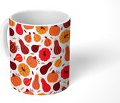 Mok - Koffiemok - Pompoenen - Design - Herfst - Bladeren - Mokken - 350 ML - Beker - Koffiemokken - Theemok