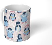 Mok - Koffiemok - Sneeuwvlok - Pinguïn - Dieren - Design - Winter - Mokken - 350 ML - Beker - Koffiemokken - Theemok