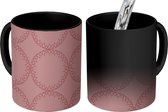 Magische Mok - Foto op Warmte Mokken - Roze - Mandala - Patronen - Magic Mok - Beker - 350 ML - Uitdeelcadeautjes