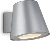 LED buitenlamp Brilo NEAPEL - 3645-014 - incl. GU10 - 4000K neutraal wit - 460 lm - zilver - IP44 - 25000 uren - 9,5 x 11 x 14 cm