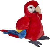 Pluche knuffel dieren rode Macaw papegaai vogel van 28 cm - Speelgoed knuffels vogels - Leuk als cadeau voor kinderen