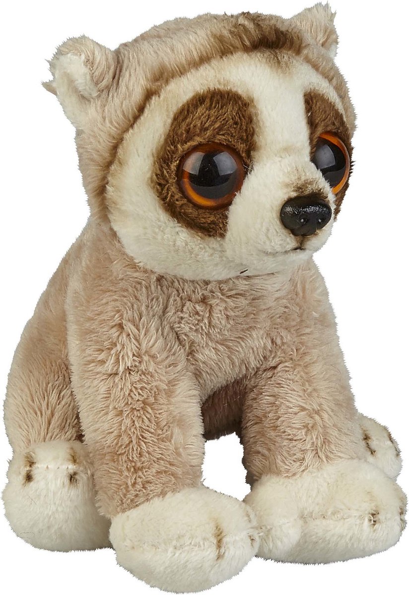 Ravensden Pluche Slow Lorie aapje knuffel - 15 cm - Loris knuffelbeesten - Primaten/Apen
