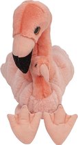 Pluche familie Flamingos knuffels van 22 cm - Dieren speelgoed knuffels cadeau - Moeder en jong knuffeldieren