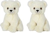 Set van 2x stuks pluche knuffel ijsbeer van 16 cm - Speelgoed knuffeldieren ijsberen