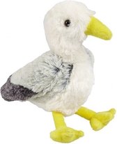 Pluche wit/grijze zeemeeuw knuffel 20 cm - Vogel knuffels - Speelgoed voor kinderen