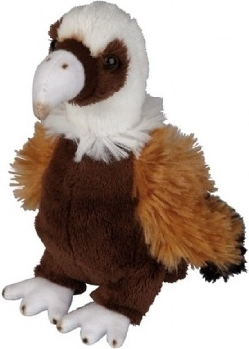 Ravensden Pluche bruine gier knuffel - 15 cm - Vogel knuffels - Speelgoed voor kinderen