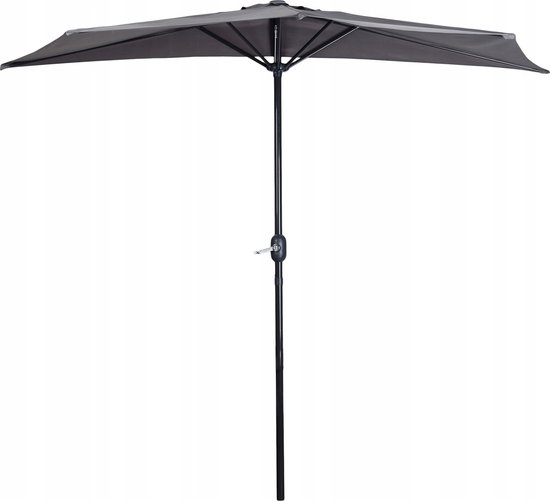 Parasol de jardin semi-circulaire 270 cm noir GALATI