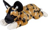Pluche bruine Afrikaanse wilde hond/hyenahond knuffel 60 cm - Hyenahonden dieren knuffels - Speelgoed voor kinderen