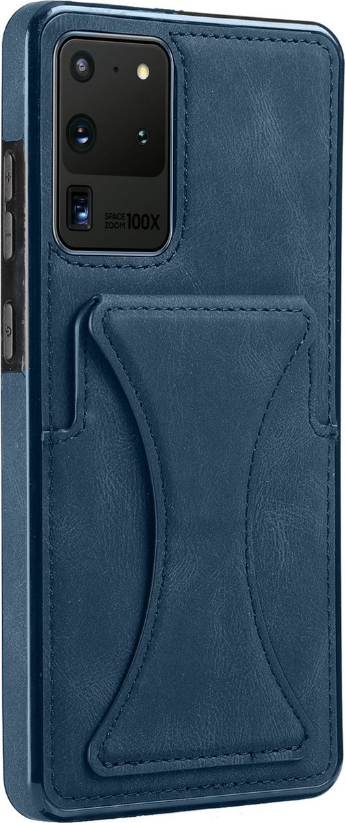 Geschikt voor Samsung S22+ Pasjes houder Hoesje Case - Portemonnee Cover - Hoesje met Kickstand - Magnetisch - Blauw