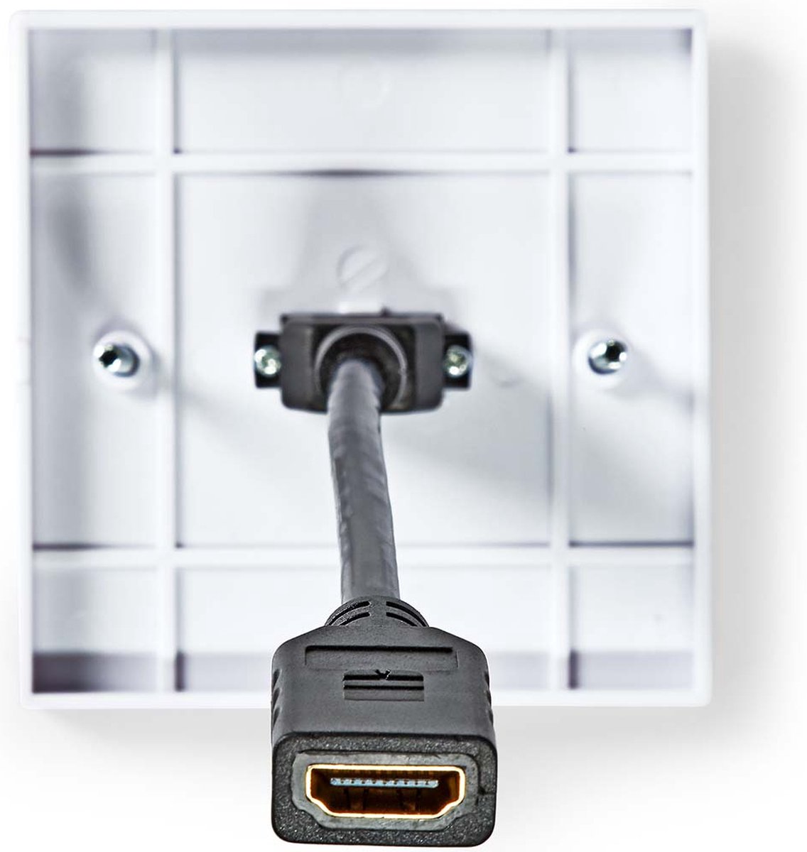 Nedis CVGP34955WT Prise Murale HDMI™ | 2 X HDMI™ Femelle | 4K @ 60Hz | HDMI™ Femelle | Noir | 18 Gbps | Plaqué Or | 85 Mm | 8 Mm | 85 Mm | Enveloppe