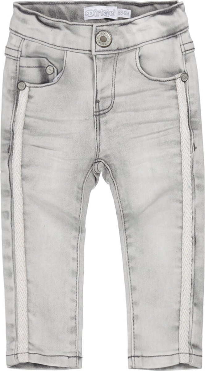 Dirkje baby meisjes jeans met bies Grey - Maat 68