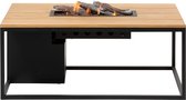 Cosiloft 120 lounge table black / teak (120 cm) - Cosi vuurtafel