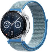 Strap-it Nylon smartwatch bandje - geschikt voor Huawei Watch GT / GT 2 / GT 3 / GT 3 Pro 46mm / GT 4 46mm / GT 2 Pro / GT Runner / Watch 3 - Pro / Watch 4 (Pro) / Watch Ultimate - blauw
