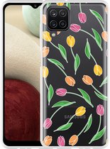 Hoesje Geschikt voor Samsung Galaxy A12 Tulpen