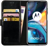 Rosso Element Book Case Wallet Hoesje Geschikt voor Motorola Moto G22 | Portemonnee | 3 Pasjes | Magneetsluiting | Stand Functie | Zwart