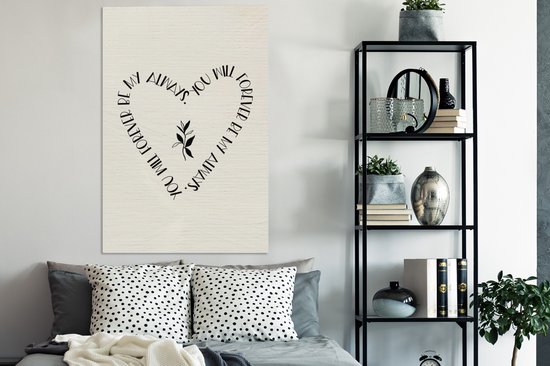 Canvas schilderij 90x140 cm - Wanddecoratie You will forever be my always - Verliefd - Quotes - Relatie - Spreuken - Muurdecoratie woonkamer - Slaapkamer decoratie - Kamer accessoires - Schilderijen
