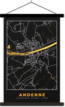 Posterhanger incl. Poster 120x180 cm - Schoolplaat - Kaart - Gold - Ardenne - Plattegrond - Stadskaart - Textielposter - Zwarte latten - Plattegrond