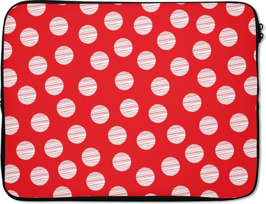 Housse pour ordinateur portable 15 pouces - Pois - Pois - Motifs - Rouge - Wit - Housse pour ordinateur portable