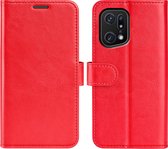 Oppo Find X5 Pro Hoesje - MobyDefend Wallet Book Case (Sluiting Achterkant) - Rood - GSM Hoesje - Telefoonhoesje Geschikt Voor Oppo Find X5 Pro