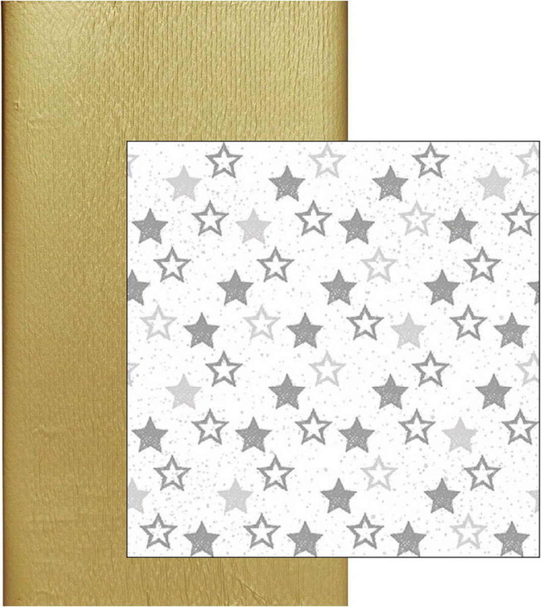 Papieren tafelkleed/tafellaken goud inclusief sterren servetten - Kerstdiner tafel