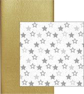 Nappe/nappe en papier or avec serviettes étoiles - Table de Noël