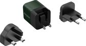 Energizer A20MUGR Multi Plug Oplader Reisstekker (US, UK, EU) | 20W - 4A (Groen)