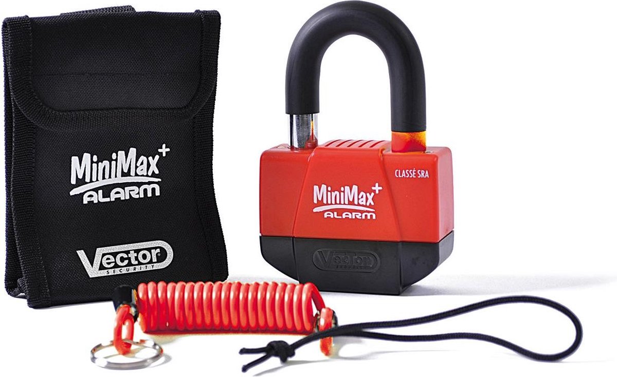 Vector Minimax Schijfremslot met Alarm ART 4 - Rood