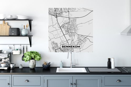 Stickers muraux - Carte - Bennekom - Plan de la ville - Carte - 80x80 cm - Feuille adhésive