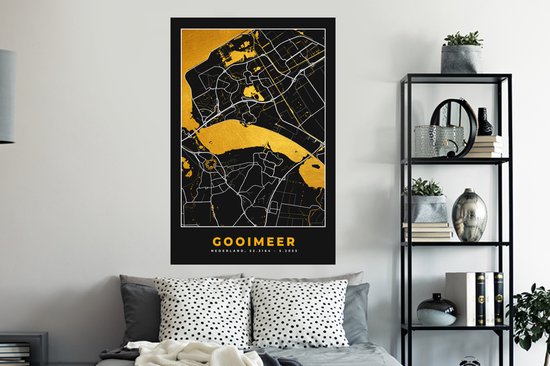 Stickers Stickers muraux - Carte - Carte - Plan de la ville - Pays- Nederland - Gooimeer - 80x120 cm - Feuille adhésive