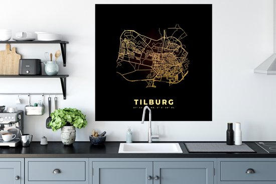 Stickers muraux - Plan de la ville - Tilburg - Carte - Carte - 100x100 cm - Feuille adhésive XXL