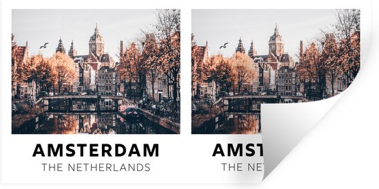 Muurstickers - Sticker Folie - Amsterdam - Nederland - Water - 40x20 cm - Plakfolie - Muurstickers Kinderkamer - Zelfklevend Behang - Zelfklevend behangpapier - Stickerfolie