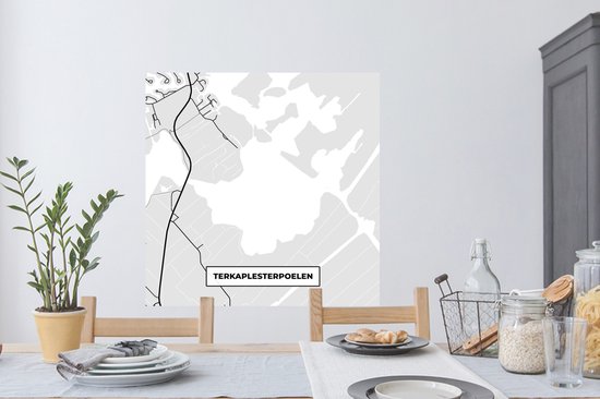 Stickers Stickers muraux - Pays- Nederland - Cartes - Terkaplesterpoelen - Plan de la ville - Carte - 100x100 cm - Feuille adhésive XXL