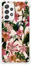 Telefoon Hoesje Geschikt voor Samsung Galaxy A53 5G Leuk Hoesje met transparante rand Bloemen