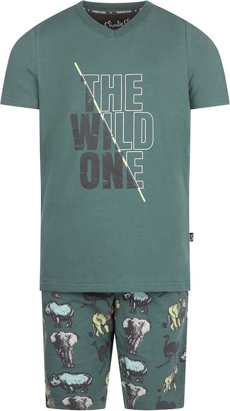 Charlie Choe jongens pyjama The Wild One Green