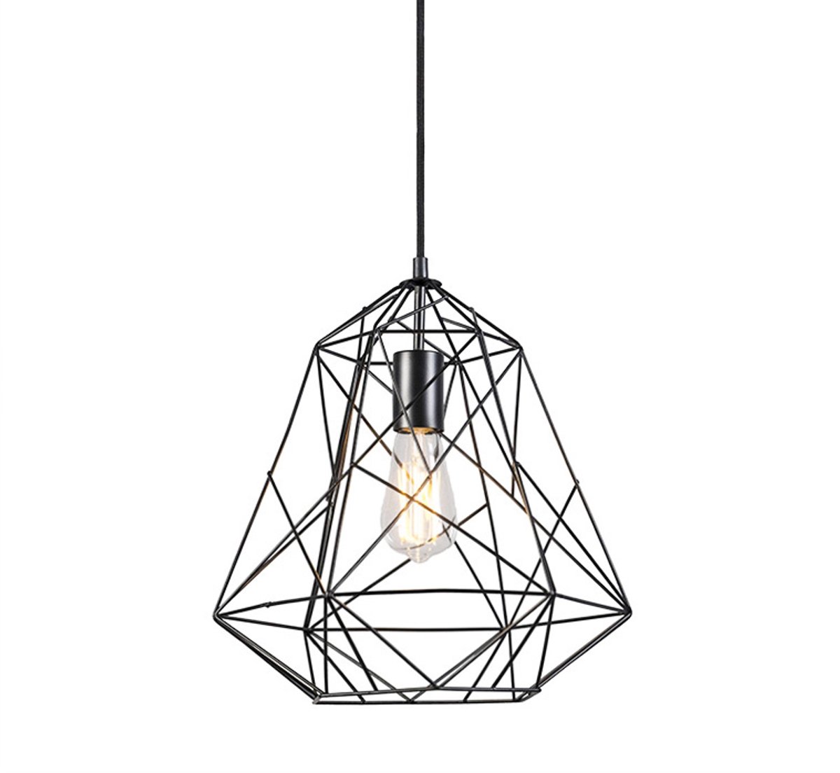 QAZQA framework - Moderne LED Smart Hanglamp incl. wifi - 1 lichts - Ø 37 cm - Zwart - Woonkamer | Slaapkamer