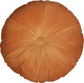 Sierkussen - rond - Mars&More - fluweel - oranje - diameter 40 cm