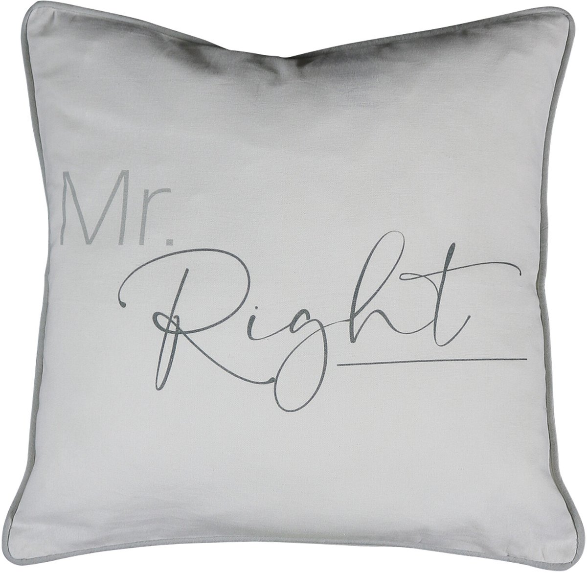 Mars & More Sierkussen - Organic Mr Right - Grijs - 45 Cm X 45 Cm