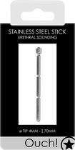 Urethral Sounding - Metal Stick - Urethral Toys silver