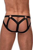 Strappy Ring Jock - Black - S/M - Maat S/M - Lingerie For Him