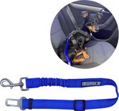 Autogordel voor honden - blauw - voor optimale veiligheid onderweg voor hond en baasje - schok absorberend - hondengordel - voor alle honden - bestand tegen grote krachten - geschi