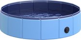 PawHut Bain pour chien piscine pour chien bol d'eau piscine Ø80 / 120 / 160 cm bleu/rouge D01-003BU