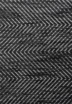 Tapis de salon Shaggy Motif structurel Abstrait Tapis Design Noir