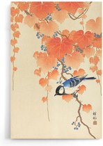 Walljar - Ohara Koson - Great Tit On Paulownia Branch - Muurdecoratie - Poster