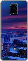 Geschikt voor Xiaomi Redmi Note 10 Lite hoesje - Rotterdam - Lucht - Roze - Siliconen Telefoonhoesje