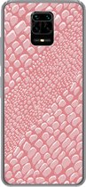 Geschikt voor Xiaomi Redmi Note 10 Lite hoesje - Krokodillenleer - Dierenprint - Roze - Siliconen Telefoonhoesje