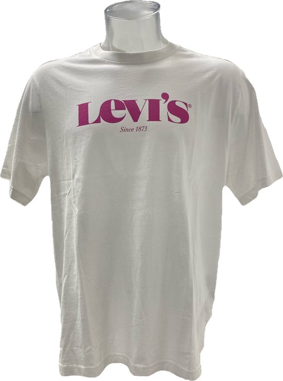 LEVI'S T-shirt Since 1873 (White/Pink) - Maat L