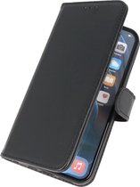 Étui livre en cuir véritable - Étui portefeuille en cuir pour téléphone - Convient pour iPhone 13 - Zwart