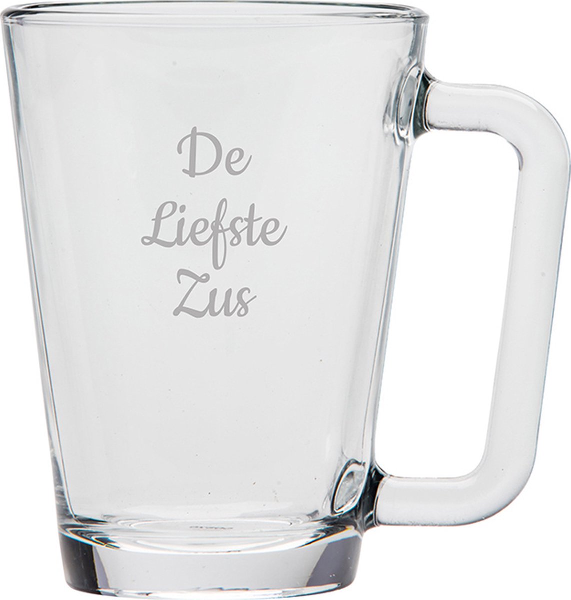 Gegraveerde theeglas 26cl De Liefste Zus
