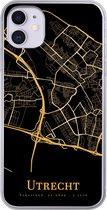 Geschikt voor iPhone 11 hoesje - Utrecht - Stadskaart - Goud - Siliconen Telefoonhoesje